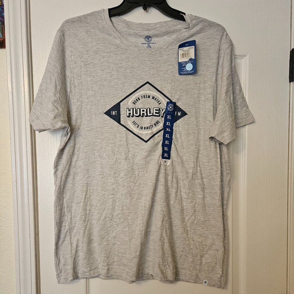 NWT Hurley Born from Water Grey T-Shirt Size XL